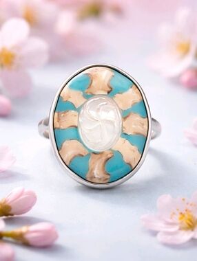 Shell & Pearl Huge Sterling Ring